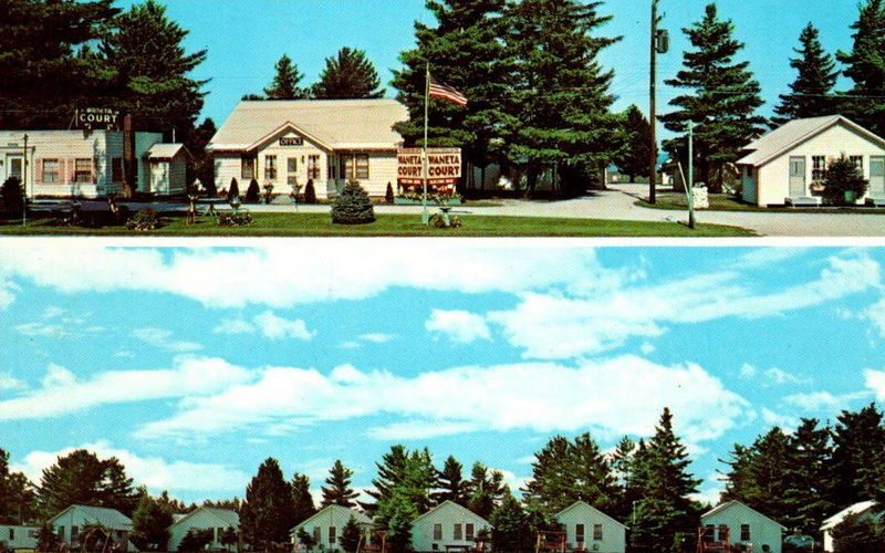 Waneta Cabin Court - Vintage Postcard